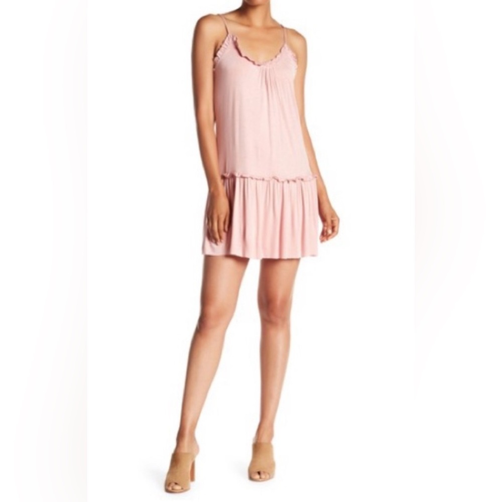 Vanity Room Knit Ruffle Trim Dress